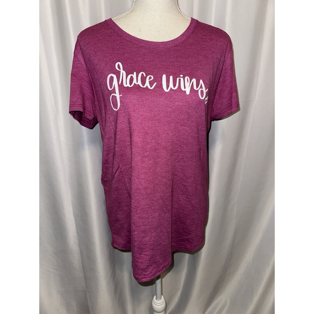 Gildan Activewear Tee Grace Wins Women's L Short Sleeve Crew Christian